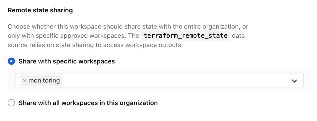 Terraform Cloud Workspace sharing